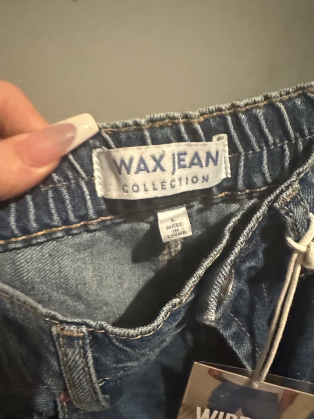 Wax Jean Medium Blue Drawstring Waist Jeans - Picture 2 of 8